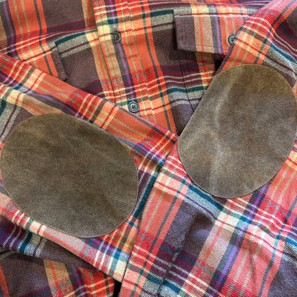 00's Polo ラルフローレン "STANFIELD"ライトネルシャツ エルボーパッチ(XL))A7689SH-SO