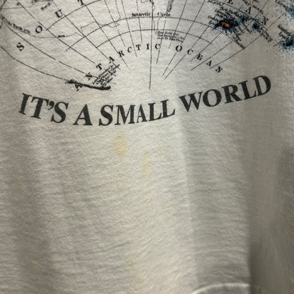 90's Disney "It's a small world" ティガー マッププリントTシャツ 白 (サイズ不明)/C1055T-SO