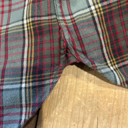 00's Polo ラルフローレン マチ付きチェックシャツ グレー赤(L)/A7923SH-SO