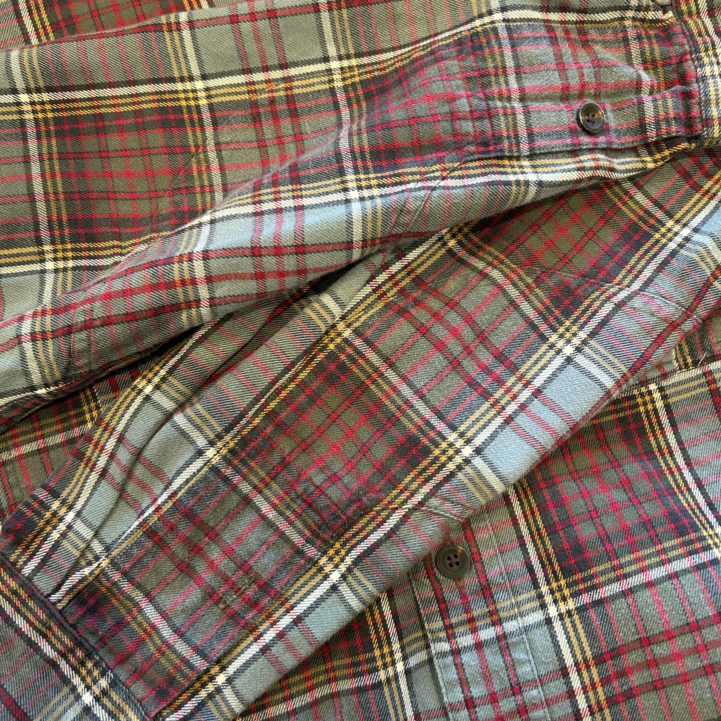 00's Polo ラルフローレン マチ付きチェックシャツ グレー赤(L)/A7923SH-SO