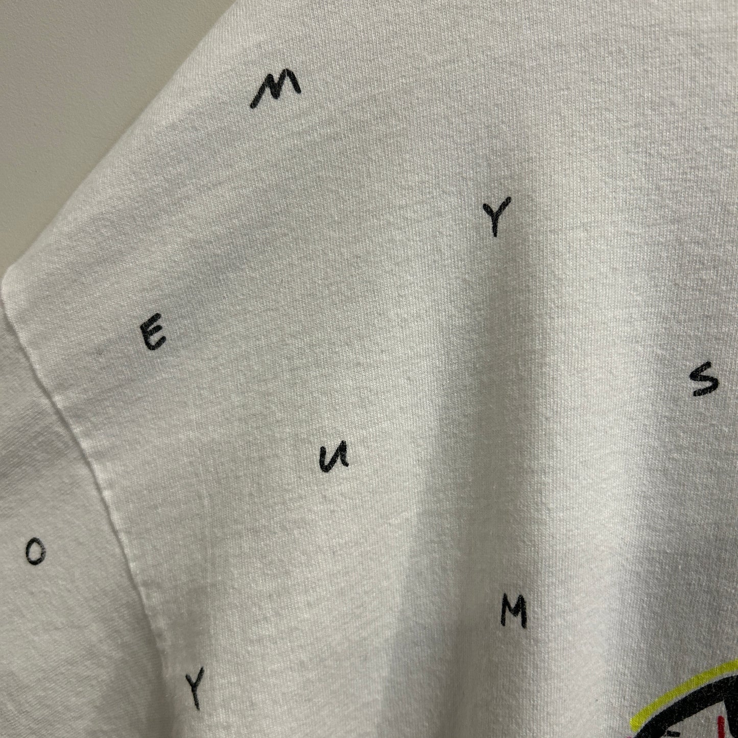 90's SDI ディズニー ミッキーマウス 総柄 キャラクターTシャツ 白 (XL)/A6408T-SO