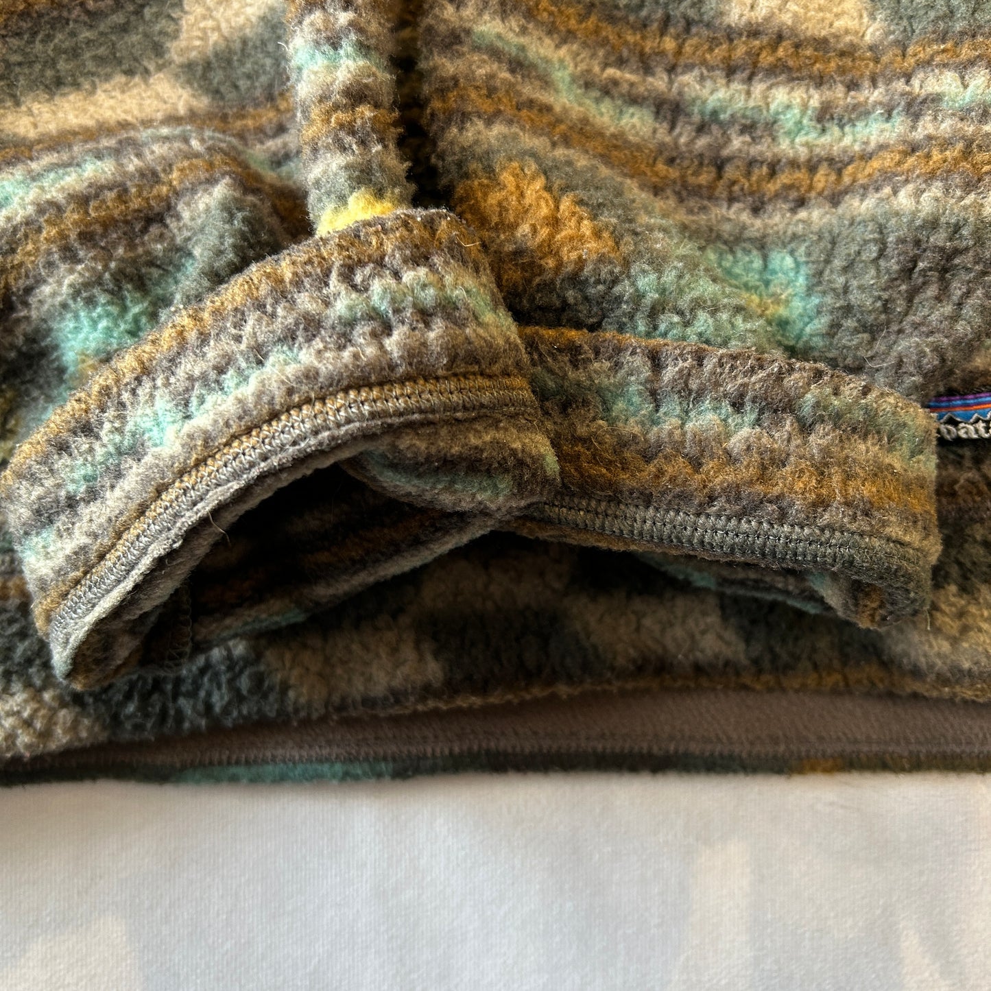 90's Patagonia パタゴニア シャーリングシンチラセーター アナトリア柄 フリース (XL)/C0093F-SO