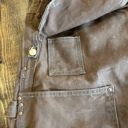70's Carhartt エプロン付きダックダブルニーオーバーオール ブラウン/A7120P-SO