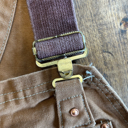 70's Carhartt エプロン付きダックダブルニーオーバーオール ブラウン/A7120P-SO