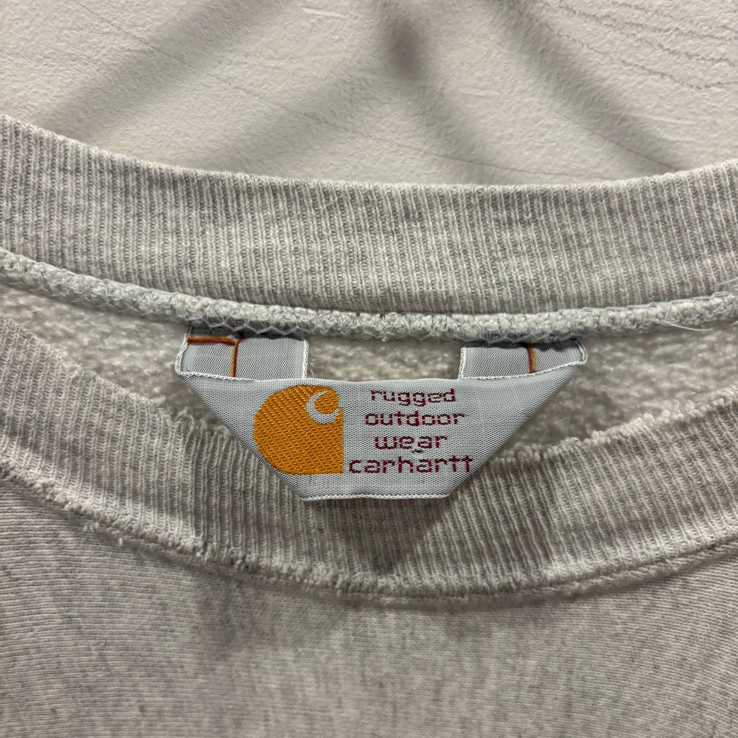 90's Carhartt カーハート 刺繍ロゴ スウェット リバースタイプ グレー系(L)/B2936R-SO