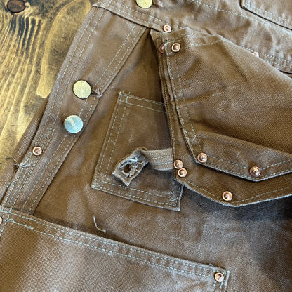 70's Carhartt エプロン付きダックダブルニーオーバーオール ブラウン/A7120P-SO