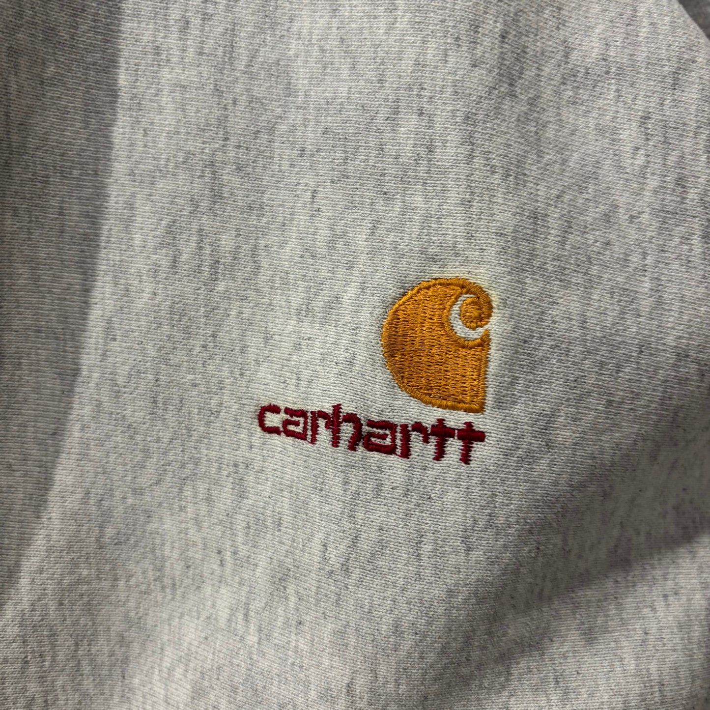 90's Carhartt カーハート 刺繍ロゴ スウェット リバースタイプ グレー系(L)/B2936R-SO