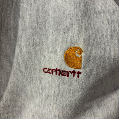 90's Carhartt カーハート 刺繍ロゴ スウェット リバースタイプ グレー系(L)/B2936R-SO