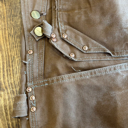 70's Carhartt エプロン付きダックダブルニーオーバーオール ブラウン/A7120P-SO