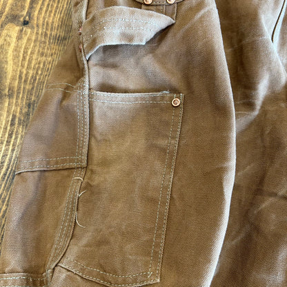 70's Carhartt エプロン付きダックダブルニーオーバーオール ブラウン/A7120P-SO