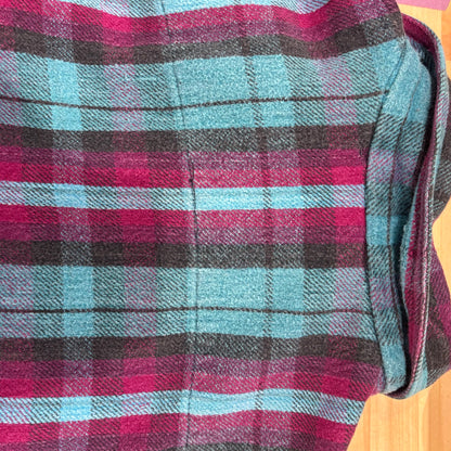 00's Campus ヘビーウェイト フランネルシャツ 赤黒水色 (L)/A8811S-SO