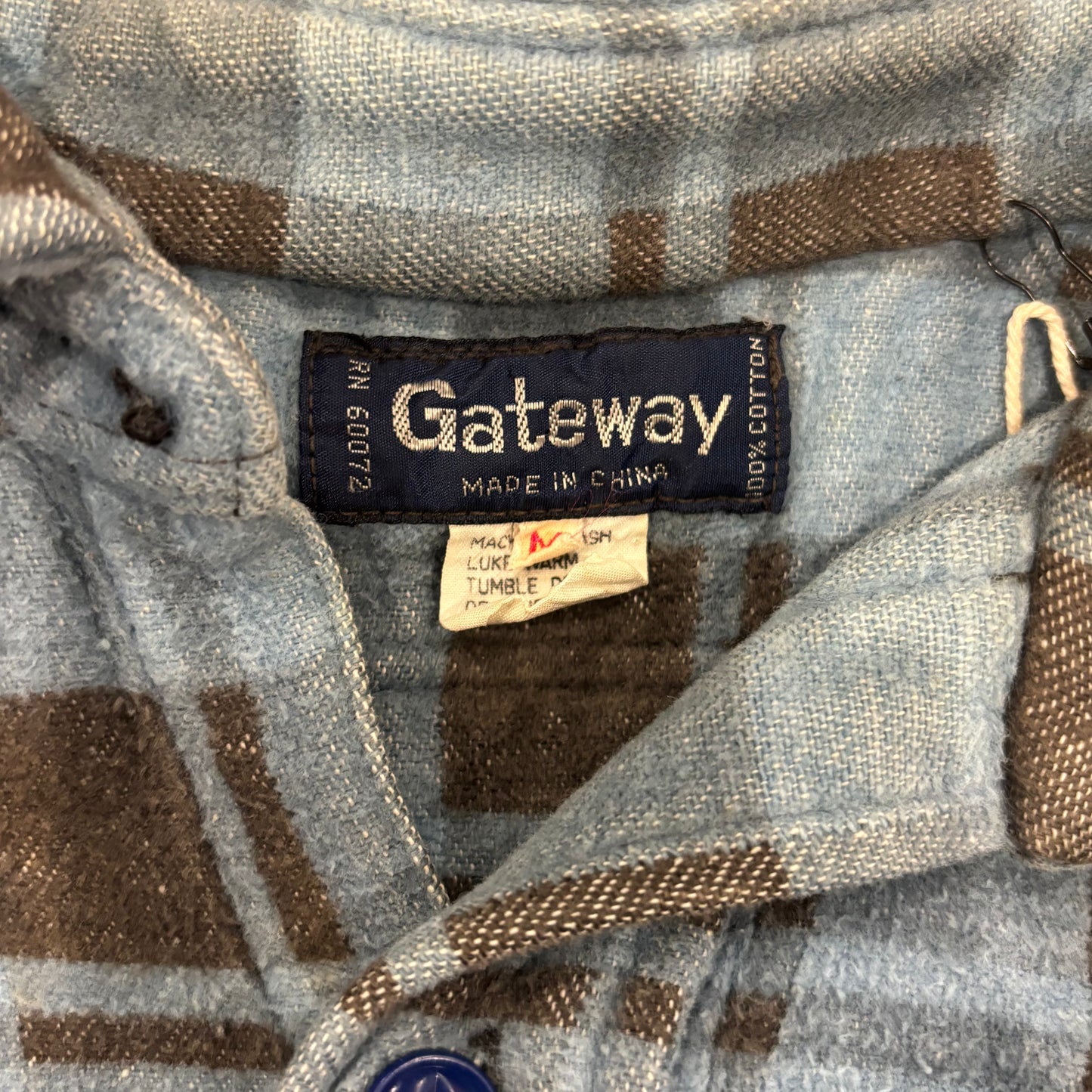 00's Gateway ヘビーフランネルシャツ 黒水色 (M)/A8943S-SO