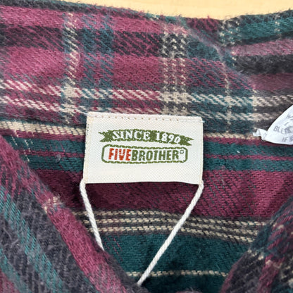 90's Five Brother フランネルシャツ ワインレッド濃緑黒 (L)/A9003S-SO
