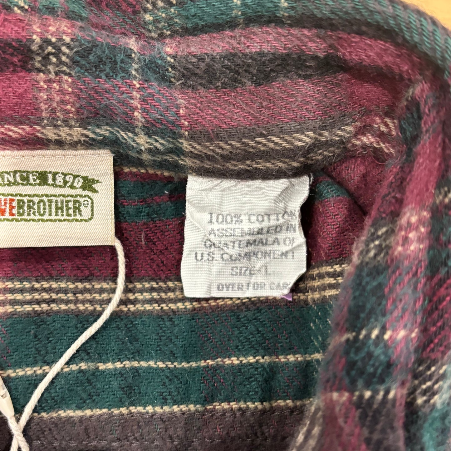 90's Five Brother フランネルシャツ ワインレッド濃緑黒 (L)/A9003S-SO