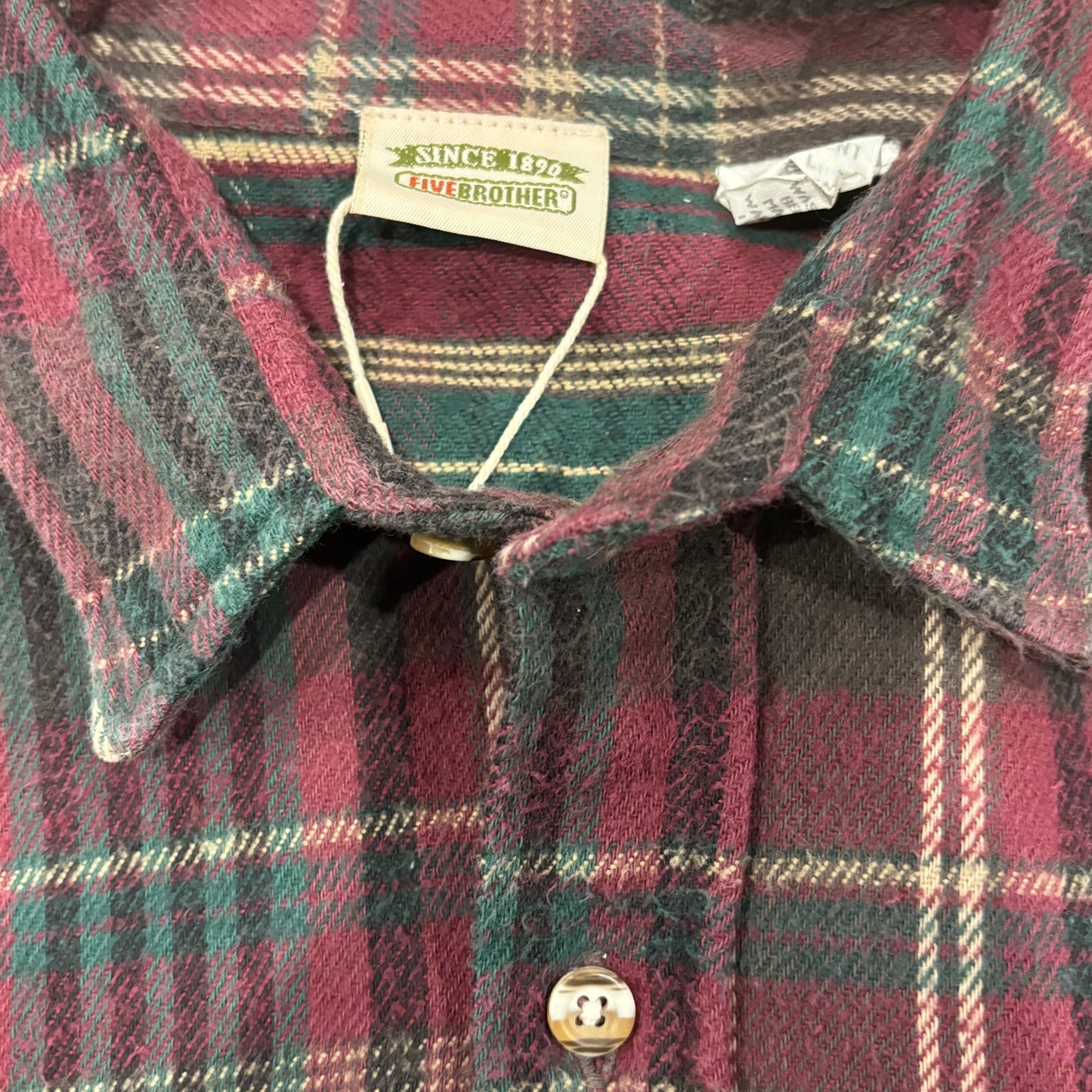 90's Five Brother フランネルシャツ ワインレッド濃緑黒 (L)/A9003S-SO
