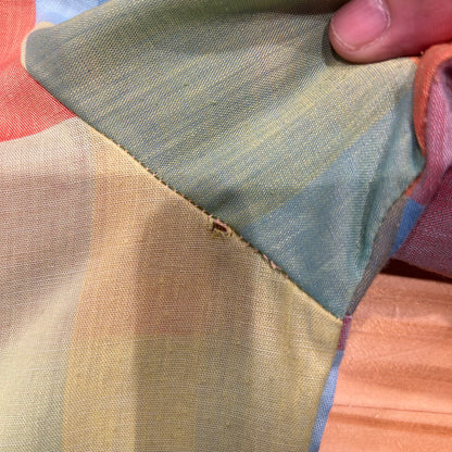 70's Sears PERMA PREST オープンカラーブロックチェックシャツ 半袖 (XL)/A7116SH-SO