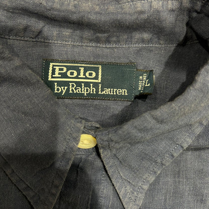 polo Ralph Lauren ラルフローレン リネンワークシャツ 紺(L)/A7114SH-SO