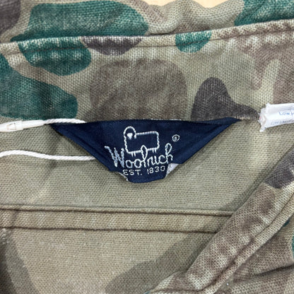 80's Wool Rich ダックハンターカモ コットンシャツ 茶緑黄土 (L)/A9002S-SO