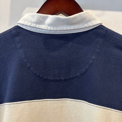 00's Polo by Ralph Lauren ラルフローレン ボーダーラガーシャツ 白×ネイビー(L)/A7772T-SO