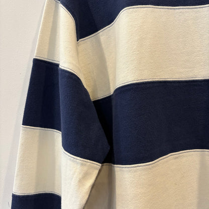 00's Polo by Ralph Lauren ラルフローレン ボーダーラガーシャツ 白×ネイビー(L)/A7772T-SO