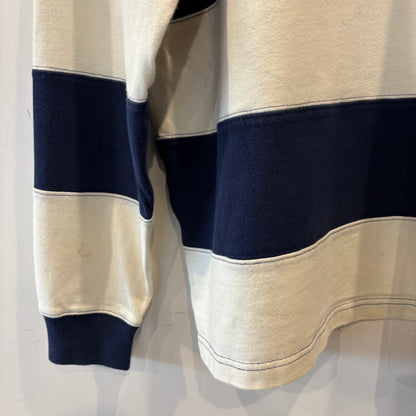 00's Polo by Ralph Lauren ラルフローレン ボーダーラガーシャツ 白×ネイビー(L)/A7772T-SO