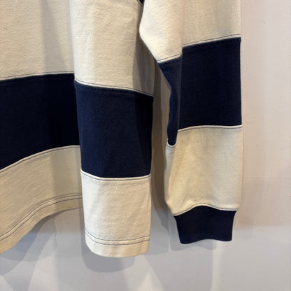 00's Polo by Ralph Lauren ラルフローレン ボーダーラガーシャツ 白×ネイビー(L)/A7772T-SO