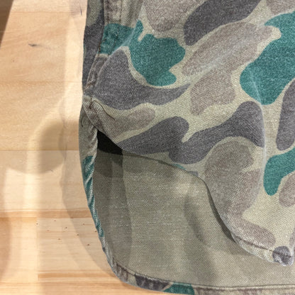 80's Wool Rich ダックハンターカモ コットンシャツ 茶緑黄土 (L)/A9002S-SO