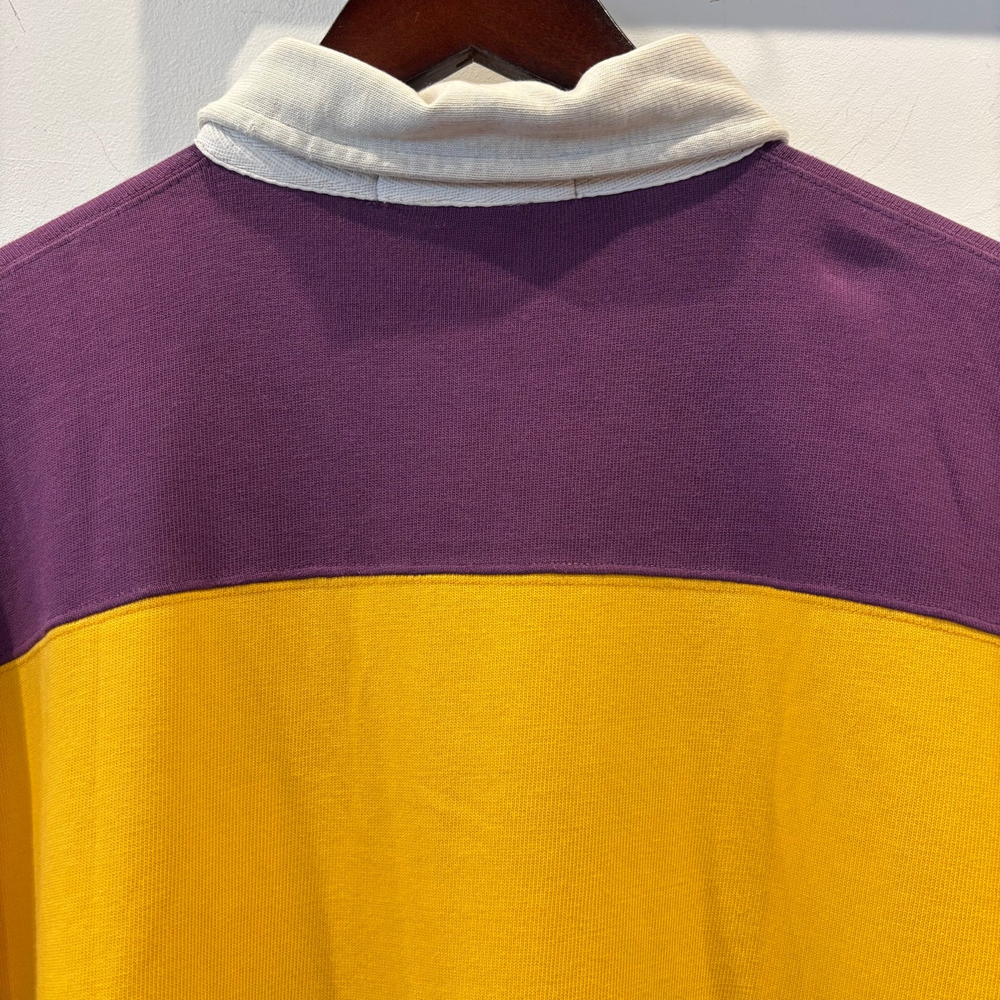 90's Polo Sport ポロスポーツ ボーダーラガーシャツ パープル×イエロー (L)/B0096S-SO