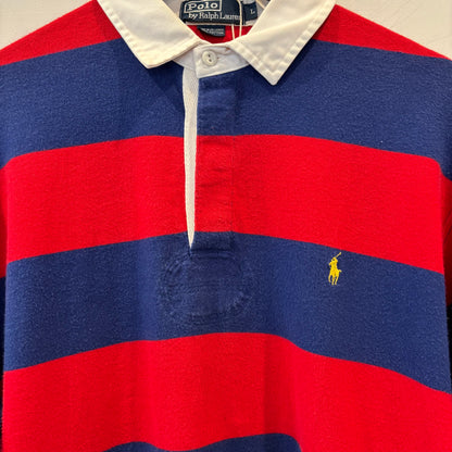 00's Polo by ralph lauren ラルフローレン ボーダーラガーシャツ 赤×ネイビー(L)/B0100T-SO