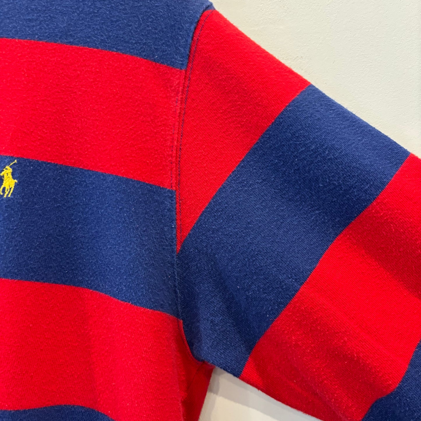 00's Polo by ralph lauren ラルフローレン ボーダーラガーシャツ 赤×ネイビー(L)/B0100T-SO