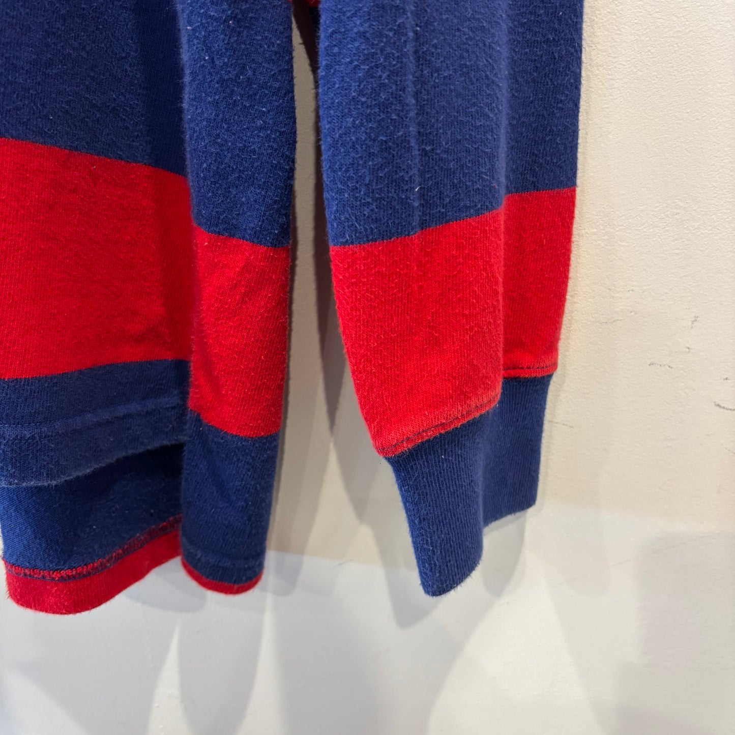00's Polo by ralph lauren ラルフローレン ボーダーラガーシャツ 赤×ネイビー(L)/B0100T-SO