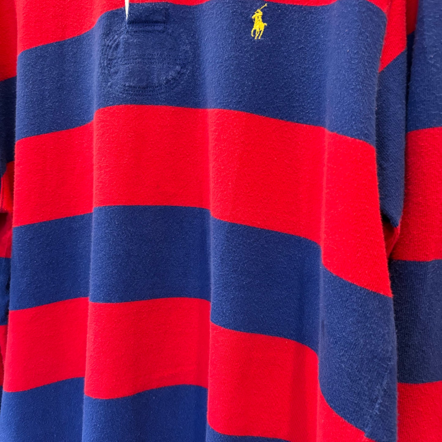 00's Polo by ralph lauren ラルフローレン ボーダーラガーシャツ 赤×ネイビー(L)/B0100T-SO