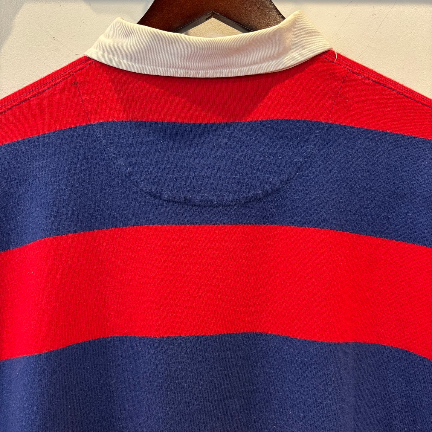 00's Polo by ralph lauren ラルフローレン ボーダーラガーシャツ 赤×ネイビー(L)/B0100T-SO