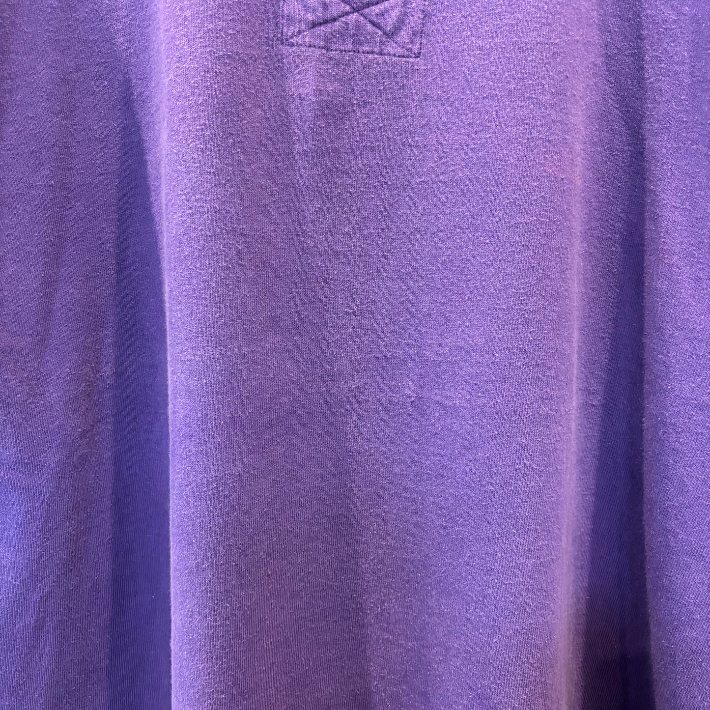 90's Lands'end ランズエンド ラガーシャツ 袖ボーダー 紫(L)/A7872T-SO