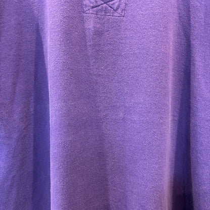 90's Lands'end ランズエンド ラガーシャツ 袖ボーダー 紫(L)/A7872T-SO