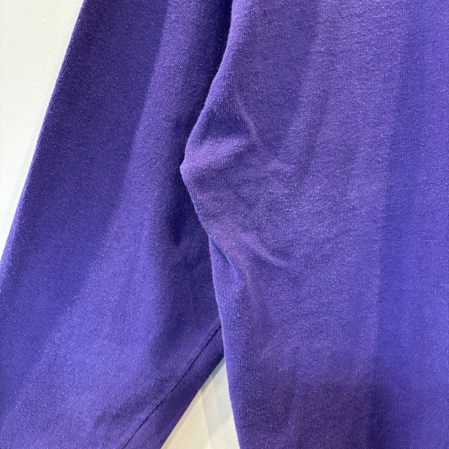 90's Lands'end ランズエンド ラガーシャツ 袖ボーダー 紫(L)/A7872T-SO