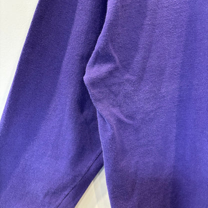 90's Lands'end ランズエンド ラガーシャツ 袖ボーダー 紫(L)/A7872T-SO