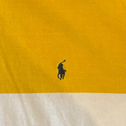 00's Ralph Lauren 半袖ラガーシャツ ポロシャツ 黄白紺 (XL)/B2503T-SO
