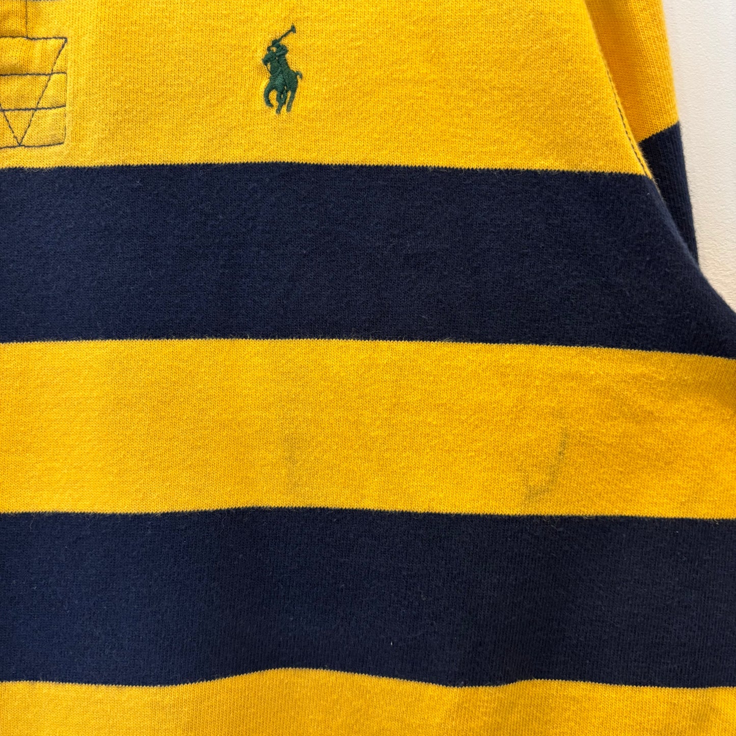 00's Polo by ralph lauren ラルフローレン ボーダーラガーシャツ ネイビー×黄(L)/B0537T-SO