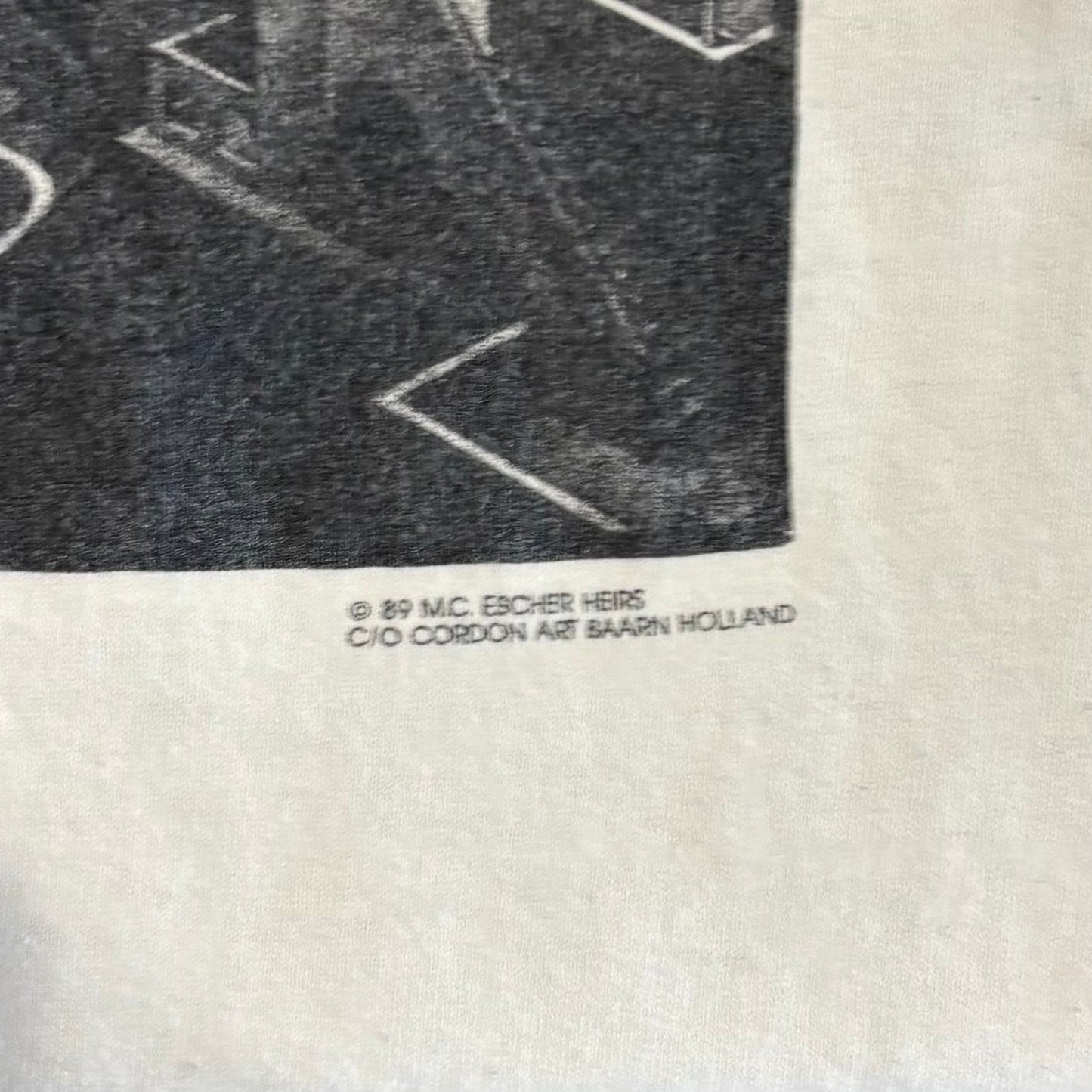 80's SOF TEE M.C.エッシャー "滝” アートTシャツ 白 (XXL)/A6658T-SO