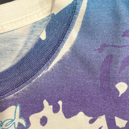 00's Walt Disney World ブリザードビーチ ボーダーTシャツ 白紫青 (サイズ不明)/A6498T-SO