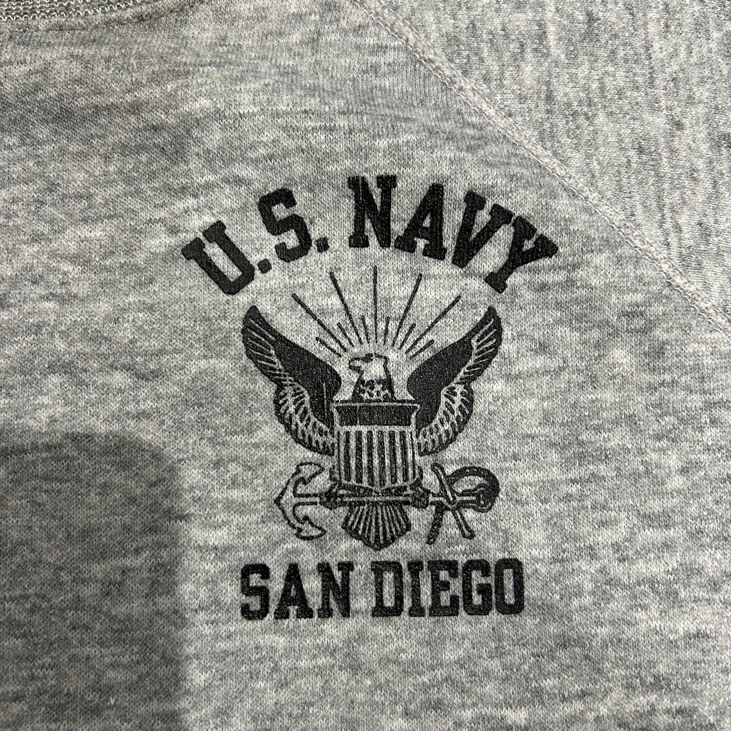 80's~ U.S.NAVY ラグランスウェット 杢グレー /B1544S-SO