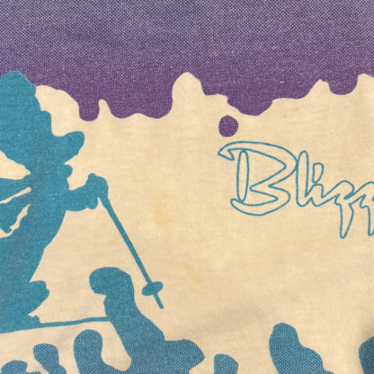 00's Walt Disney World ブリザードビーチ ボーダーTシャツ 白紫青 (サイズ不明)/A6498T-SO