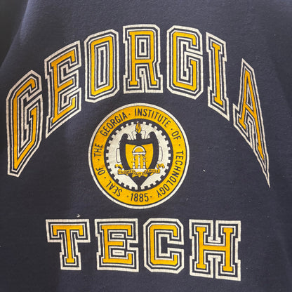 90's Russell Athletic ラッセルアスレティック "Georgia Tech" ジョージア工科大学 カレッジ スウェット 前Vガゼット仕様 ネイビー(L)/B4137R-SO