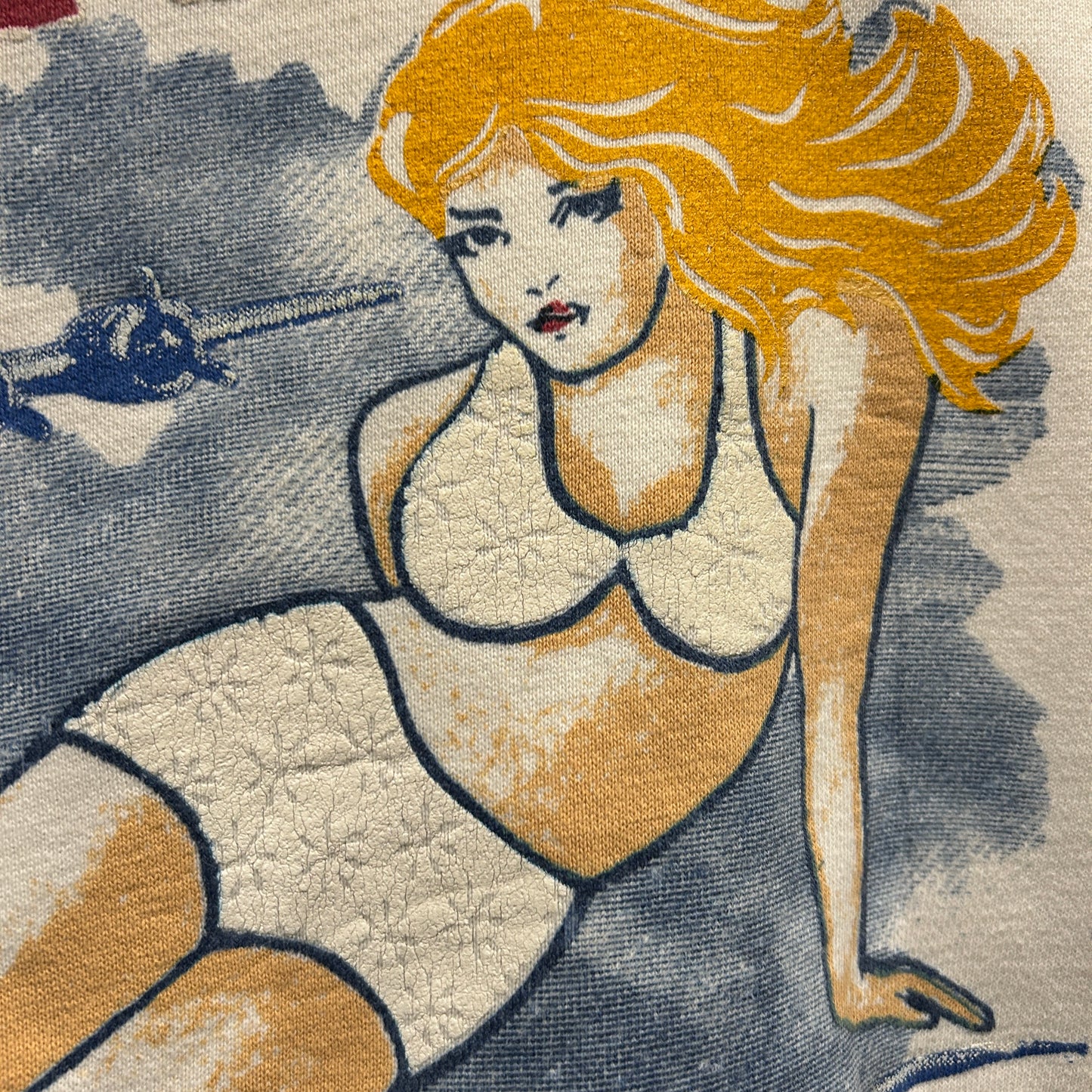 90's GALT SAND ARMY AIR FORCE 第五爆撃航空群 プリントスウェット 白(L)/B1714S-SO