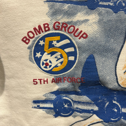 90's GALT SAND ARMY AIR FORCE 第五爆撃航空群 プリントスウェット 白(L)/B1714S-SO