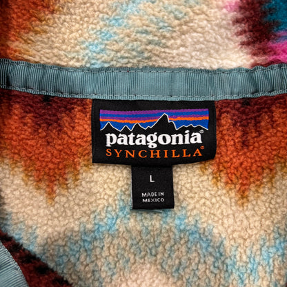 Patagonia パタゴニア スナップT ネイティブ柄 フリース オレンジベージュ L /B3189F-SO