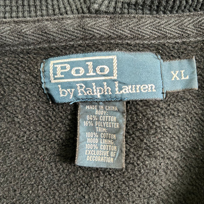 00's  Ralph Lauren ジップアップフーディ 黒 (XL)/A4862S-SO