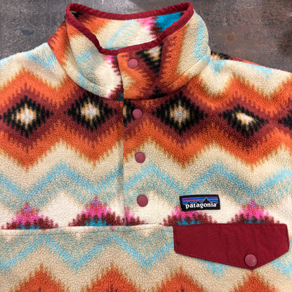 Patagonia パタゴニア スナップT ネイティブ柄 フリース オレンジベージュ L /B3189F-SO