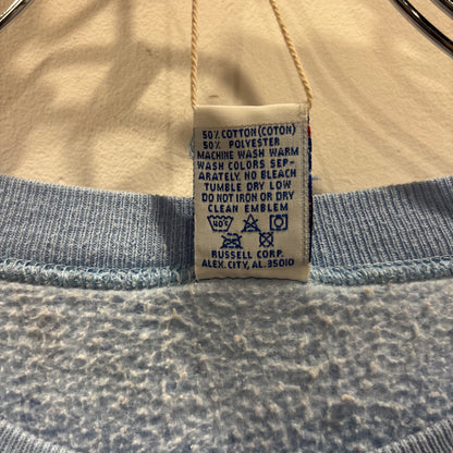 90's Russell Athletic ラッセルアスレティック "UCLA" カリフォルニア大学ロサンゼルス校 カレッジ スウェット 前Vガゼット仕様 サックスブルー(L)/C0332R-SO